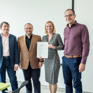 Zakladatelé Adalid Science: František Sedlák, Petr Cígler, Klára Grantz Šašková, David Schreib. Foto: Tomáš Belloň / ÚOCHB AV ČR